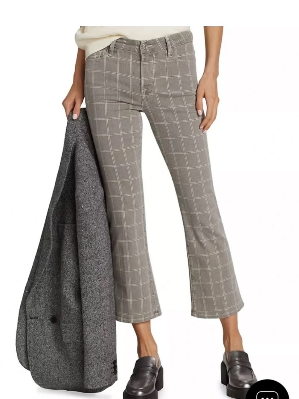 Frame Le High Skinny Crop pants in Window Pain Plaid - Midrise